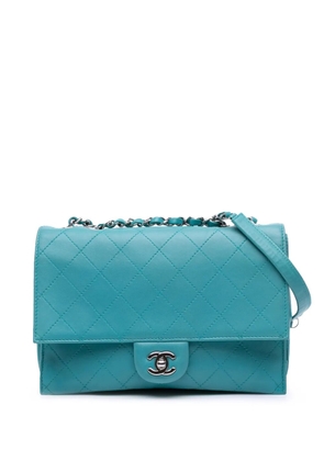 CHANEL Pre-Owned 2014 CC Quilted Calfskin Double Flap shoulder bag - Blue