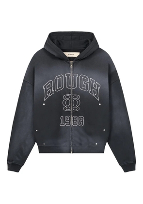 ROUGH. graphic zip-up hoodie - Black