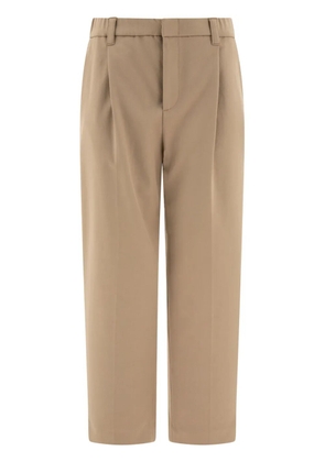 Brunello Cucinelli single-pleat straight-leg trousers - Neutrals