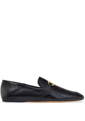 Ferragamo logo-plaque leather loafers - Black