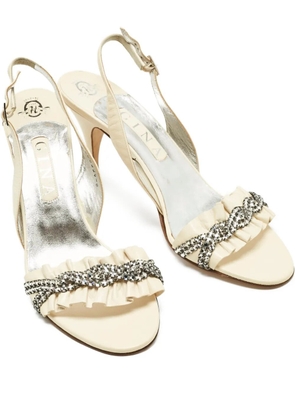 Gina crystal-embellished sandals - Neutrals