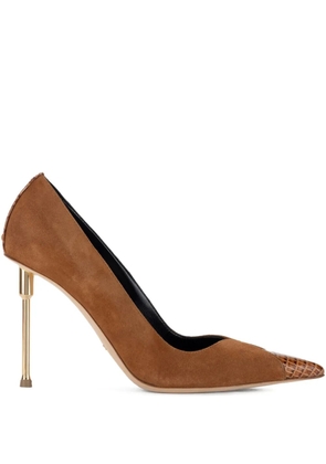 Elisabetta Franchi 100mm stiletto-heel pointed pumps - Brown