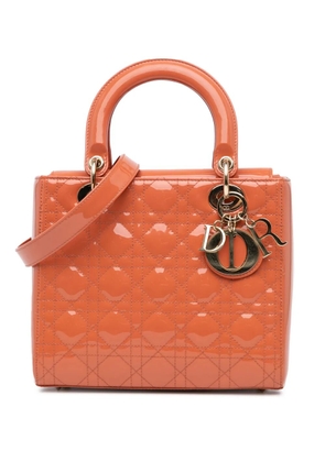 Christian Dior Pre-Owned 2019 Medium Patent Cannage Lady Dior satchel - Orange