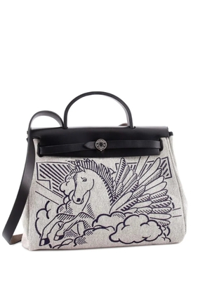 Hermès Pre-Owned Herbag Zip Pegase Pop Toile and Leather 31 shoulder bag - Black