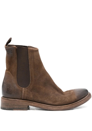 The Last Conspiracy Marco elastic-panel waxed-suede chelsea boots - Brown