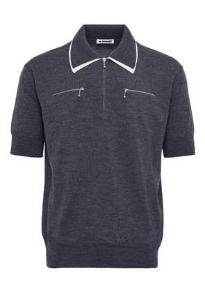 Jil Sander zip polo shirt - Grey