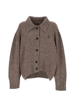 The Attico logo-embroidered cardigan - Brown