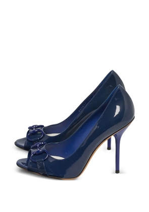 Gucci Pre-Owned leather peep-toe pumps - Blue