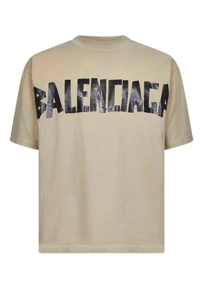 Balenciaga tape-print cotton T-shirt - Neutrals