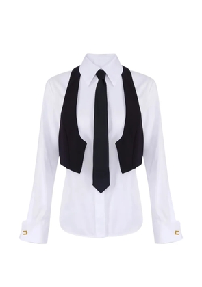 Elisabetta Franchi tie collared shirt - White