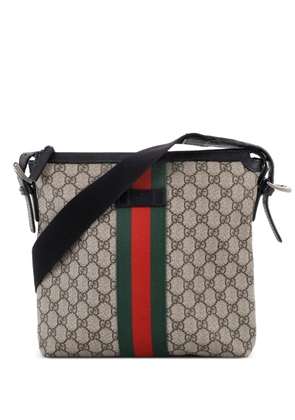 Gucci Pre-Owned Web Messenger Bag GG Coated Canvas Medium crossbody bag - Black