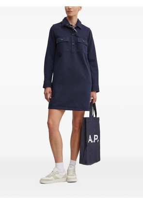 A.P.C. pocket-flap shirt dress - Blue