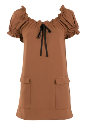 Gloria Coelho short-sleeve ruffled blouse - Brown