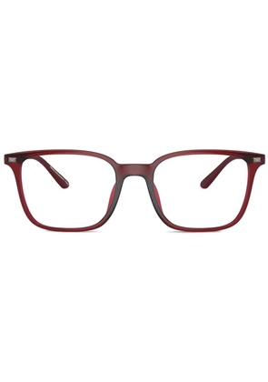 Emporio Armani rectangle frame glasses - Red