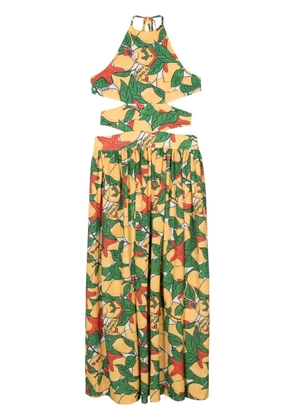 alessandro enriquez lemon-print maxi dress - Yellow