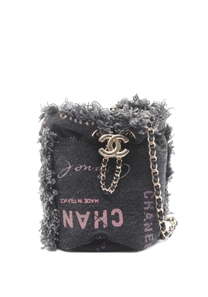 CHANEL Pre-Owned 2021 mini Mood denim bucket bag - Grey