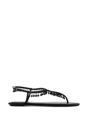 René Caovilla teardrop-beads embellished sandals - Black