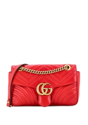 Gucci Pre-Owned GG Marmont Flap Bag Matelasse Leather Small crossbody bag - Red