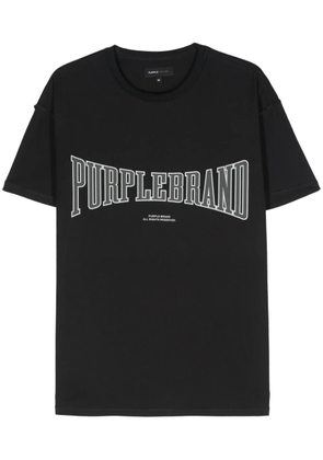 Purple Brand logo-print cotton T-shirt - Black