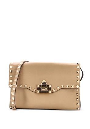 Valentino Garavani Pre-Owned Rockstud Flip Lock Flap Bag Leather Medium crossbody bag - Neutrals