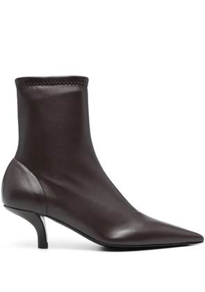 TOTEME 55mm The Heeled sock boots - Brown