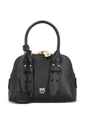 PINKO logo-detailing leather shoulder bag - Black