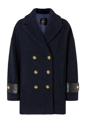 PINKO double-breasted embellished-cuff coat - Blue