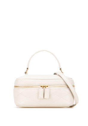 Saint Laurent Pre-Owned 2021 Quilted Lambskin East West Case vanity bag - White