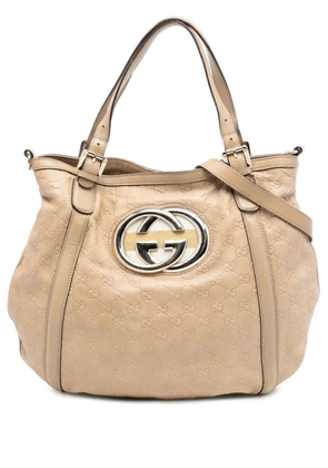 Gucci Pre-Owned 2000-2015 Medium Guccissima Web Britt satchel - Brown