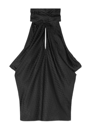 Versace neck-tie textured top - Black