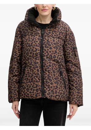 GUESS USA animal-print zip-up jacket - Brown