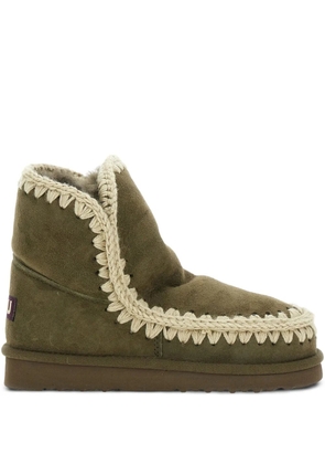 Mou logo-patch suede boots - Green