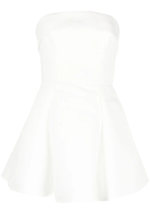 Amsale pleated mini dress - White