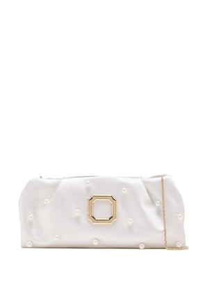 Malone Souliers pearl embellished vittorio clutch bag - White