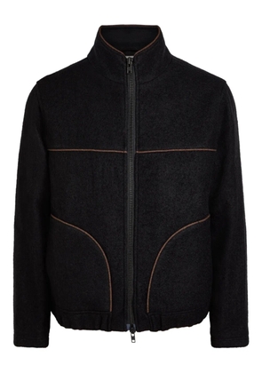 Oliver Spencer zip-up piped-trim jacket - Black