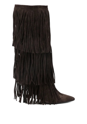 Gisel Moire George fringed boots - Brown