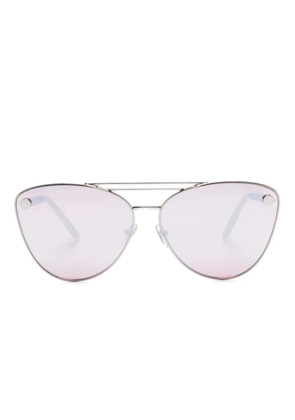 Versace Eyewear tubular-Greca cat-eye sunglasses - Silver