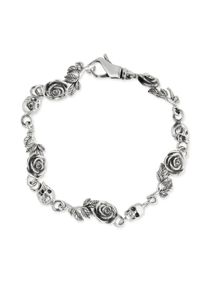 Emanuele Bicocchi Rose & Skull bracelet - Silver