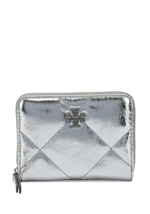 Tory Burch Kira Diamond Quilt Metallic wallet - Silver