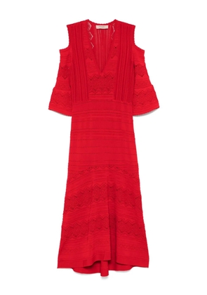 TWINSET punched-knit midi dress - Red