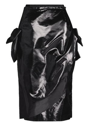 Maison Margiela bow-detail asymmetric midi skirt - Black