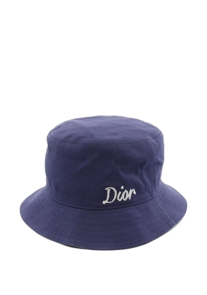 Christian Dior Pre-Owned 2010s logo-embroidered cotton hat - Blue