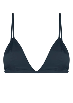 Kiki de Montparnasse triangle-cup silk bra - Blue