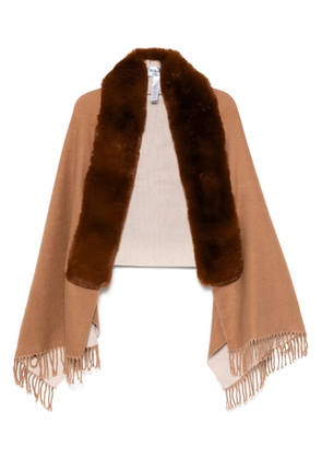Blugirl faux-fur-trim scarf - Brown