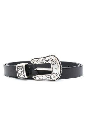 Golden Goose buckle-engraved belt - Black