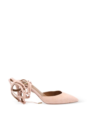 Aquazzura Amanda leather lace-up pumps - Pink