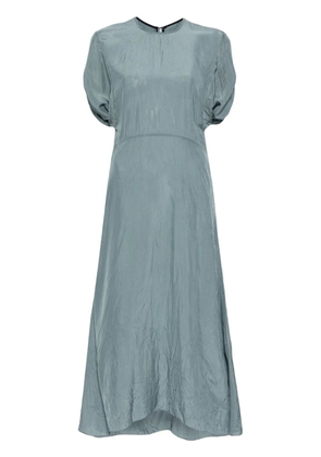 Victoria Beckham gathered-detail shorts-sleeved dress - Blue