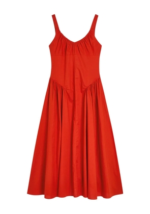 Faithfull the Brand Olas ruched midi dress - Red