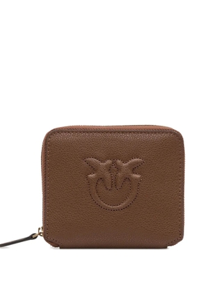 PINKO Taylor embossed logo zip-around purse - Brown