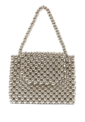 0711 Ani beaded tote bag - Silver